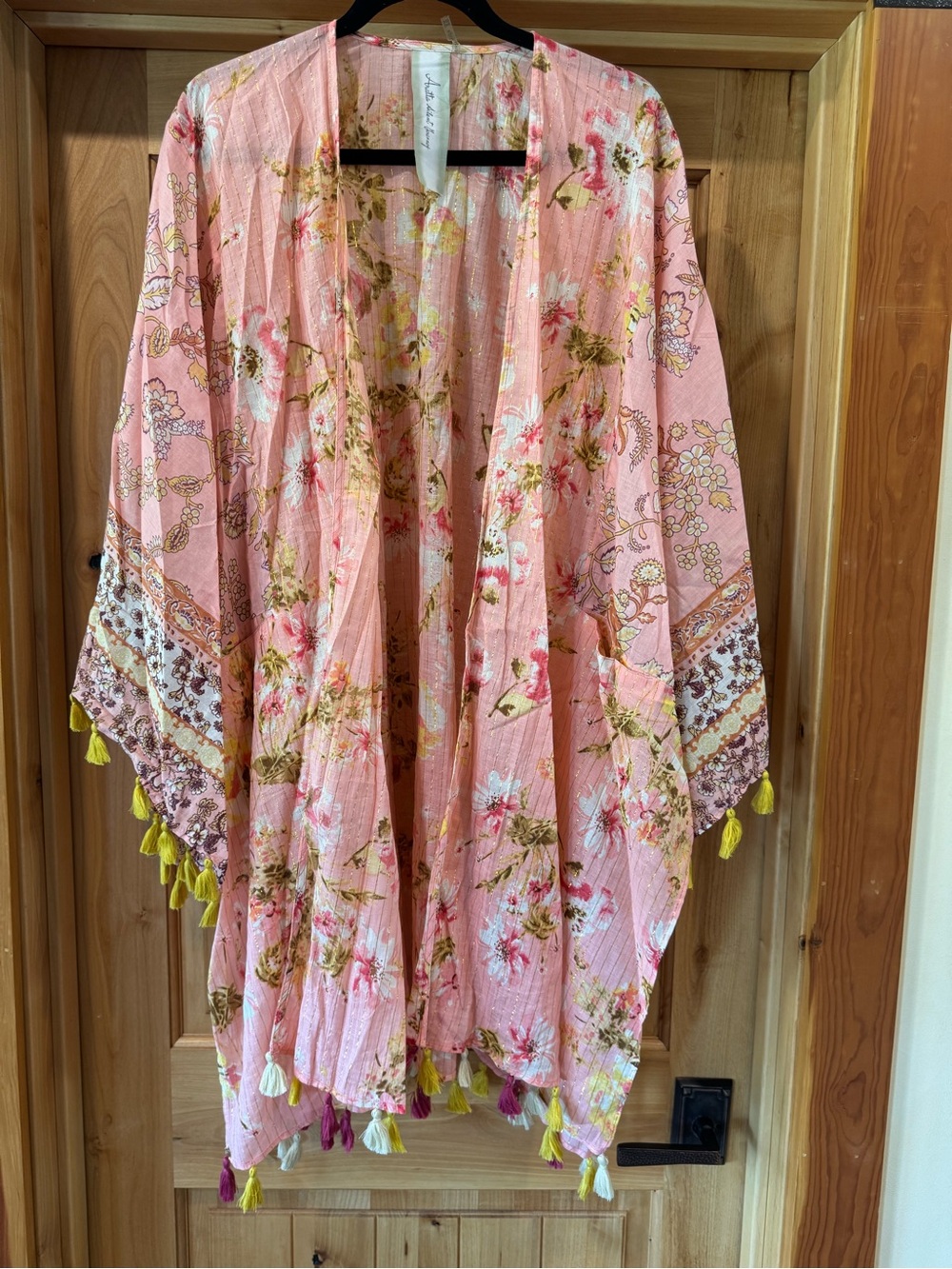 Aratta Pink Floral Tassel Kimono